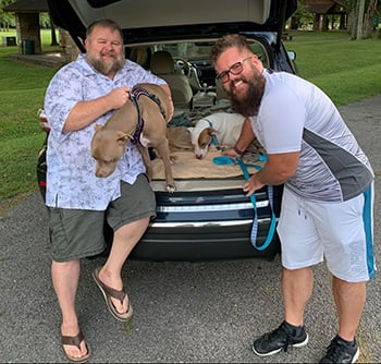 Men with dogs